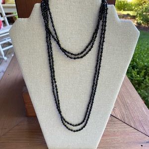 Black Spinel Rhodium over Sterling Silver Necklace